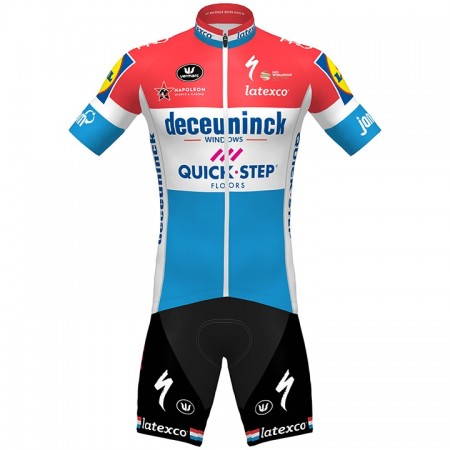 Tenue Maillot + Cuissard à Bretelles 2020 Quick-Step Floors Championnats de Luxembourg N001